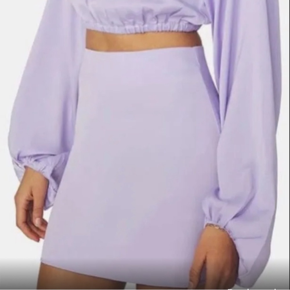 WeWoreWhat Satin Charmeuse Mini Slip Skirt Heather lavander Size S new - Picture 1 of 8